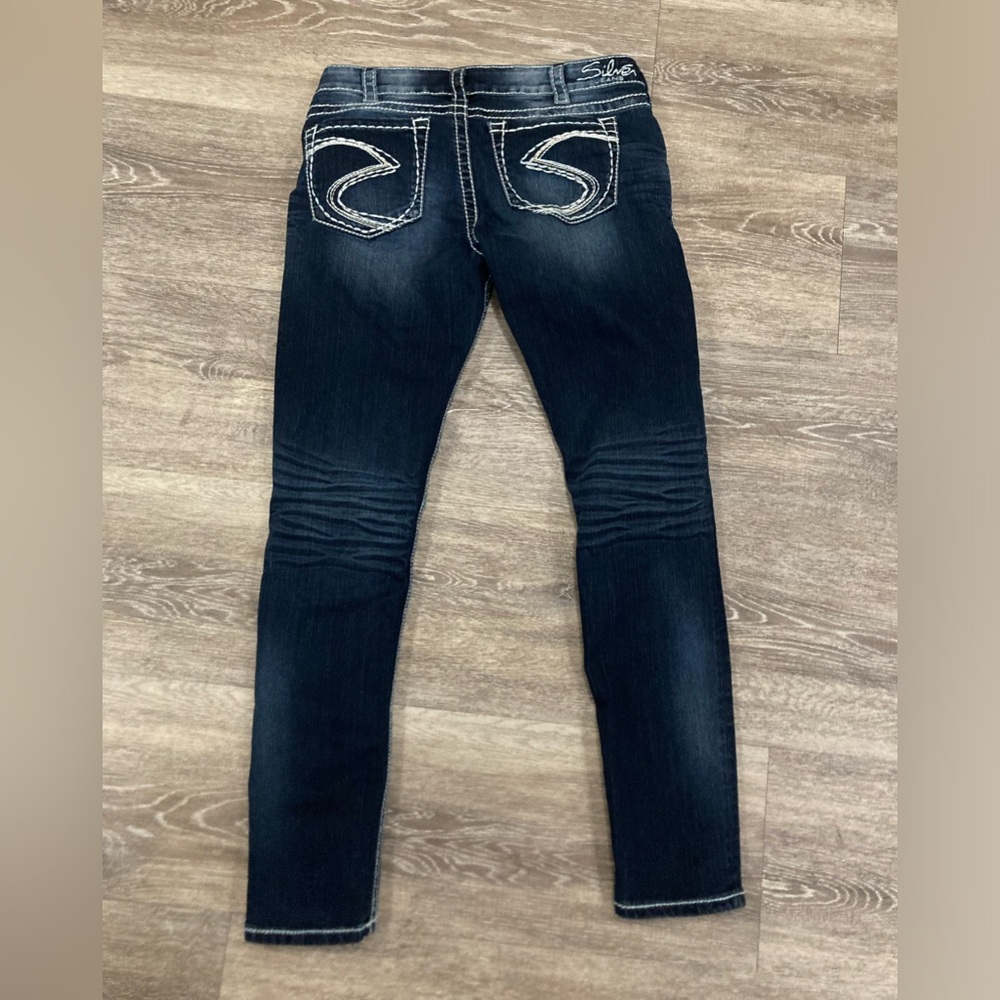 Silver Camden Y2K dark skinny jeans